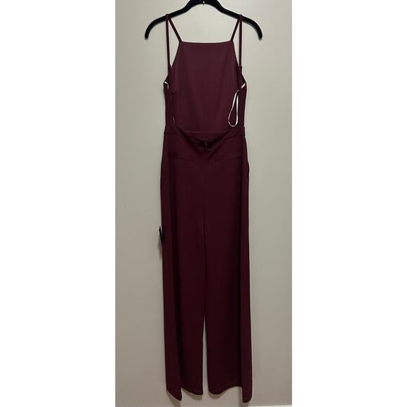 Lulus Jumpsuits Women Small Red Wine Open Back Spaghetti Straps Straight Sexy - Picture 5 of 9